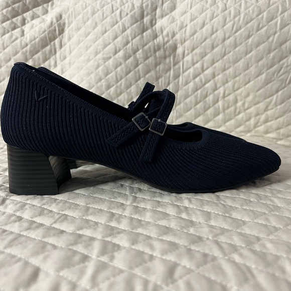 VIVAIA Melody Pro Square Toe Mary Jane Heels Dark Navy Elegant Stylish Comfort - Picture 3 of 13